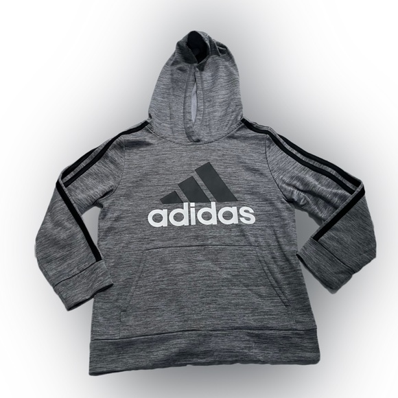 adidas Other - Adidas Boy’s Long Sleeve Hooded Pullover Grey Black Size:7
